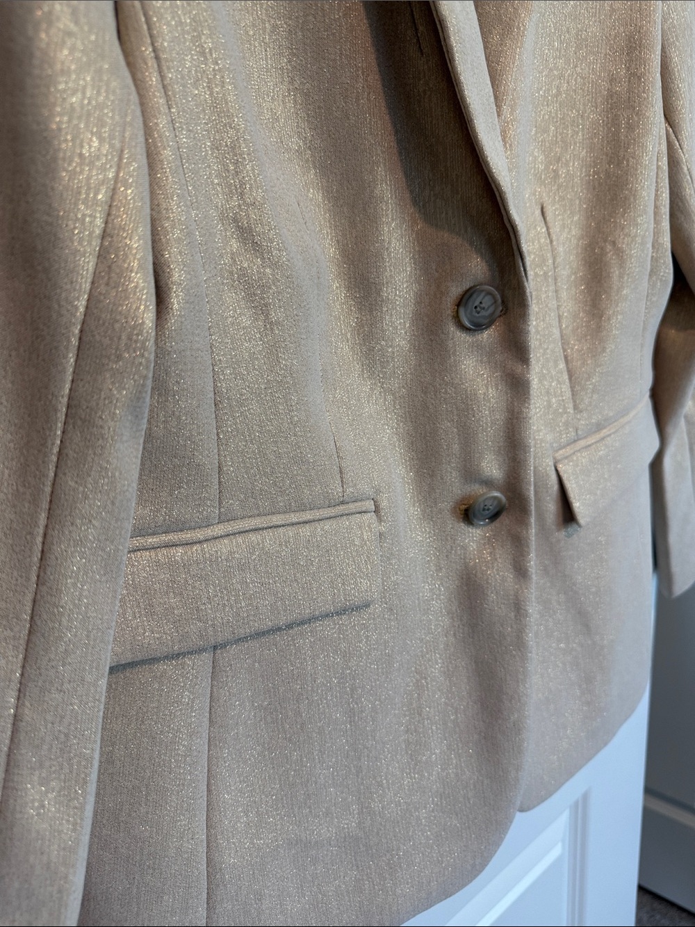 Ann Taylor Metallic Gold Blazer Jacket - Picture 3 of 4